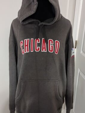 Chicago Graphic Zip-Up Hoodie - Gray with Red Logo